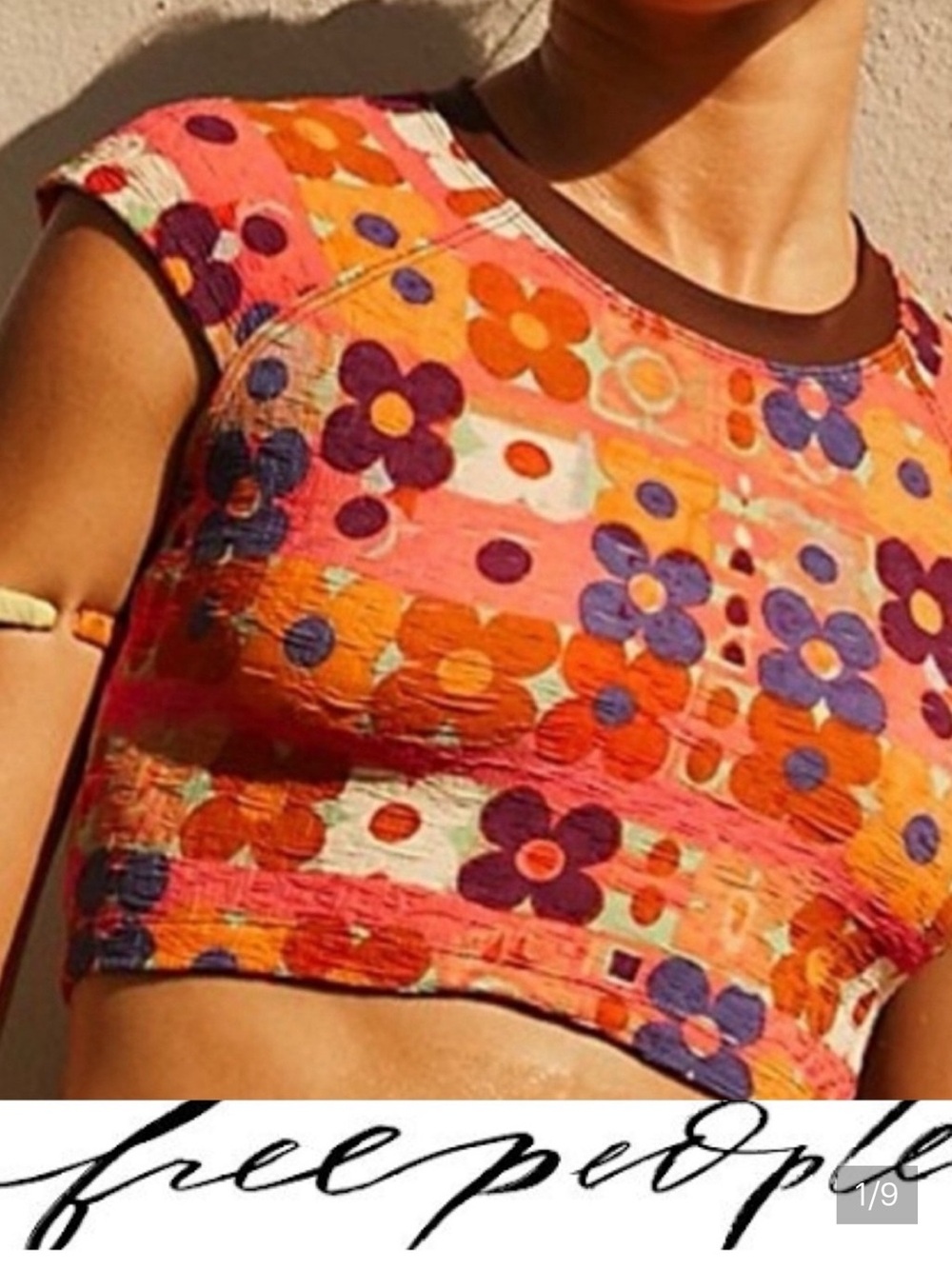 Free People The Sonny Crop Swim Top in Woodstock ❤️ NWOT Size Medium